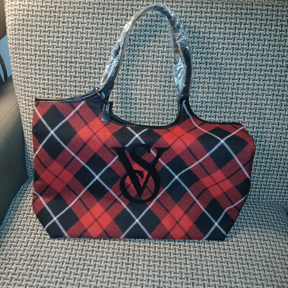 Victoria's Secret Plaid Tote in Red and Black